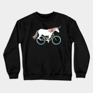 unicorn riding bike Crewneck Sweatshirt